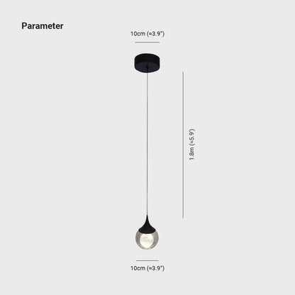 Aria Minimalist Moon Metal Pendant Light,Black