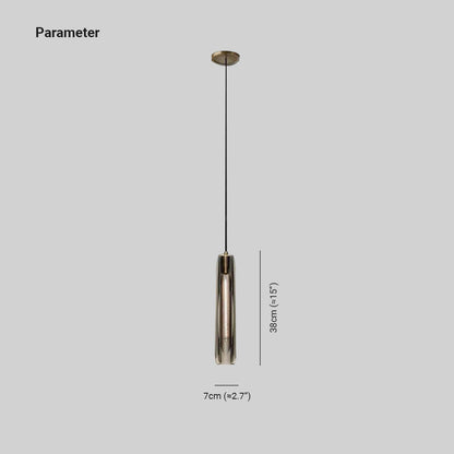 June Brass Designer Glass Pendant Lamp Smoky