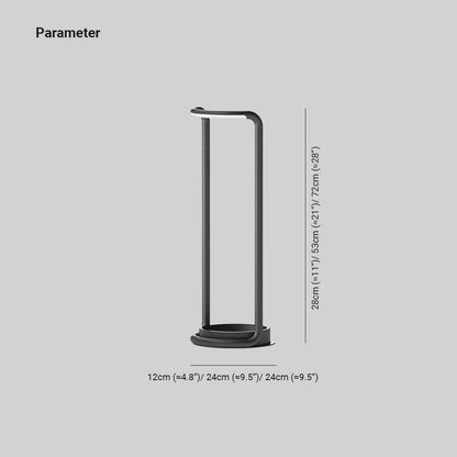 Ray Minimalistische rechteckige Solar-LED-Außenstehleuchte, Schwarz