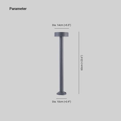 Ray Modern Metal Frisbee Shaped Lampholder Outdoor Path Light, Black