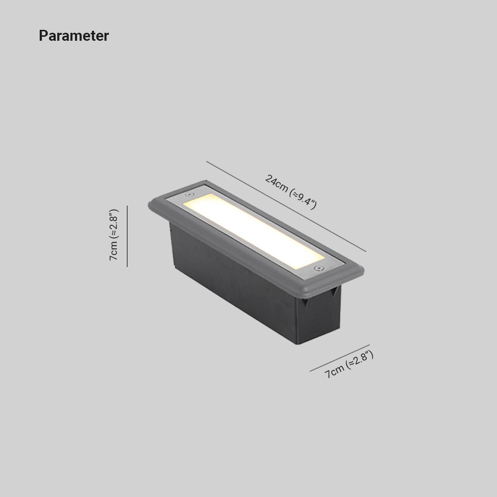 Lampe de terrasse/marche extérieure rectangulaire moderne Ray, noir
