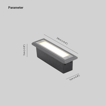 Lampe de terrasse/marche extérieure rectangulaire moderne Ray, noir