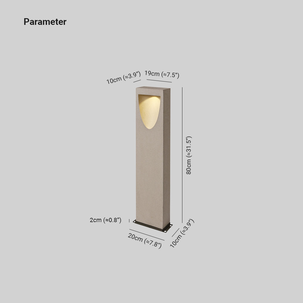 Ray Modern Stone Reflection Outdoor Path Light, Gray