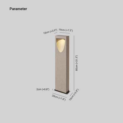 Ray Modern Stone Reflection Outdoor Path Light, Gray