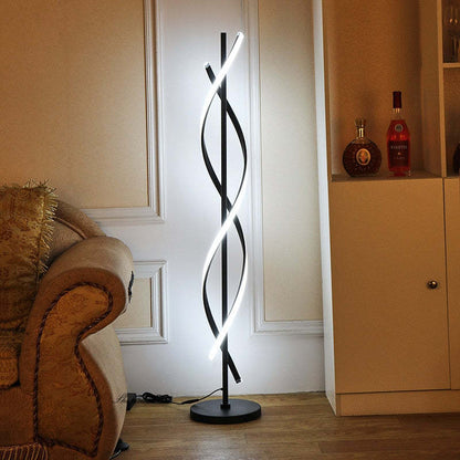 Mira Postmodern Linear Floor Lamp, Black/White