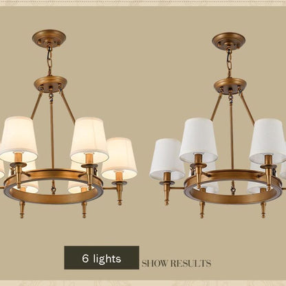 Lustre Silva vintage en métal et tissu, Noir/Cuivre
