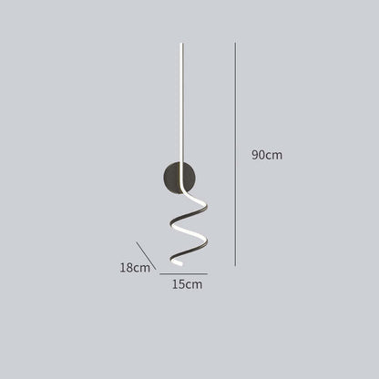 Arisha Modern LED Art Interior Wall Light Spiral, Black & White