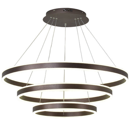 Arisha Moderne minimalistische Kaffee-LED-Pendelleuchte, 3 Ringe