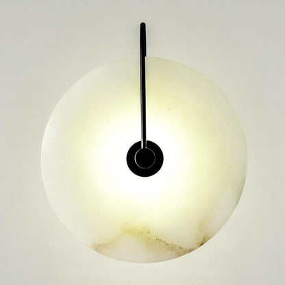 Arisha Round Bedside Wall Light, Artificial Marble, Gold & Black