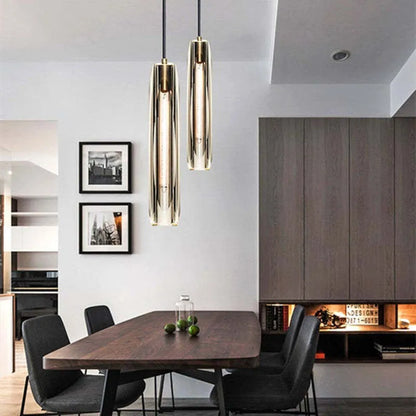 June Brass Designer Glass Pendant Lamp Smoky