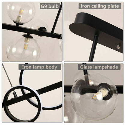 Arisha Pendant Light Bubble Circle Modern Black/Gold, Bedroom