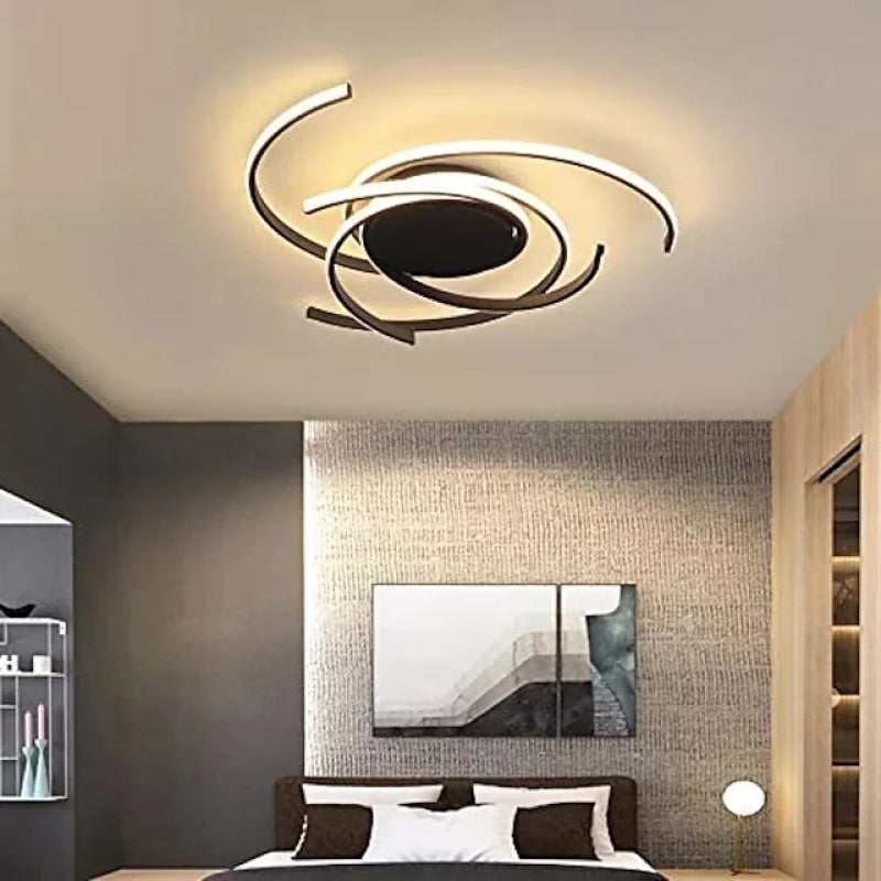 Arisha Modern Multi Arc Linetype Ceiling Light,Black/White