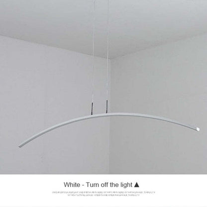 Arisha Curved Linear Pendant Light for Dining Room, Black/White