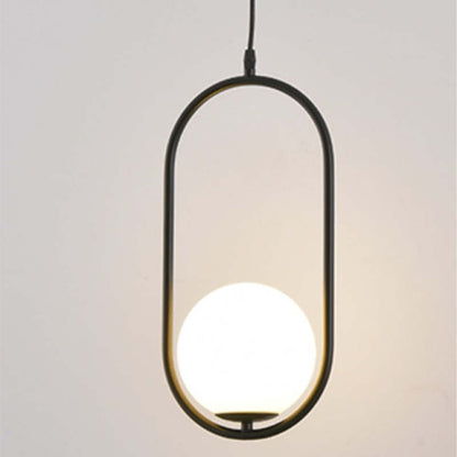 Arisha Modern Globe Metal/Glass Pendant Light, 3 Style