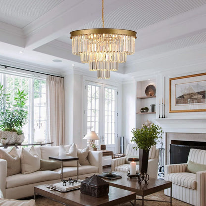 Arisha moderne LED decoratieve luxe hanglamp kristal metaal zwart/gouden ring slaapkamer/woonkamer