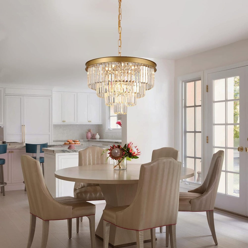 Arisha moderne LED decoratieve luxe hanglamp kristal metaal zwart/gouden ring slaapkamer/woonkamer