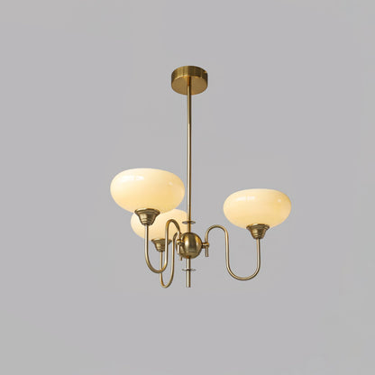 Silva Vintage LED Metall Multi Lampenschirm Cremeweiß Gelbe Glühbirnen Luxus Schlafzimmer Wohnzimmer Pendelleuchte, Gold/Chrom