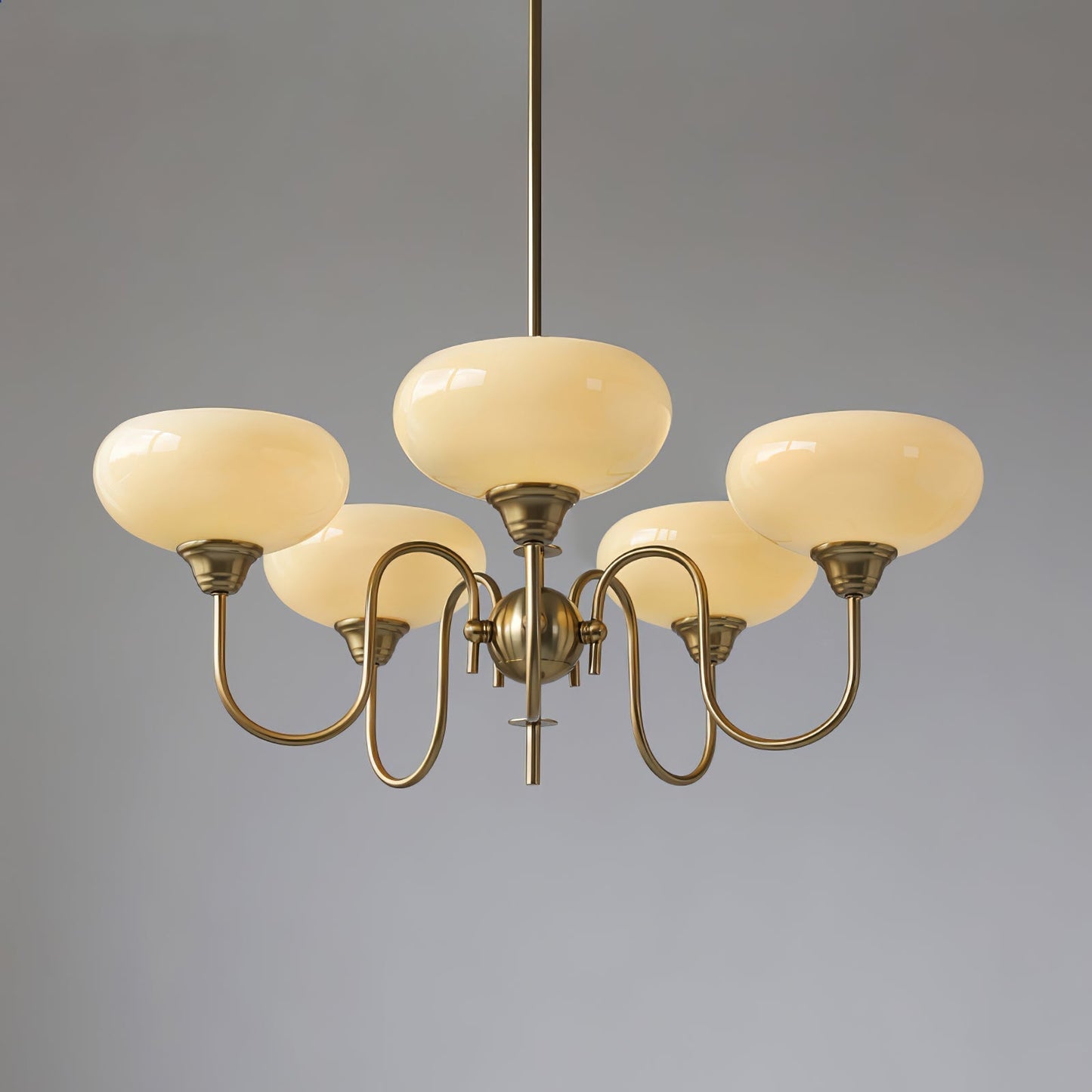 Silva Vintage LED Metall Multi Lampenschirm Cremeweiß Gelbe Glühbirnen Luxus Schlafzimmer Wohnzimmer Pendelleuchte, Gold/Chrom