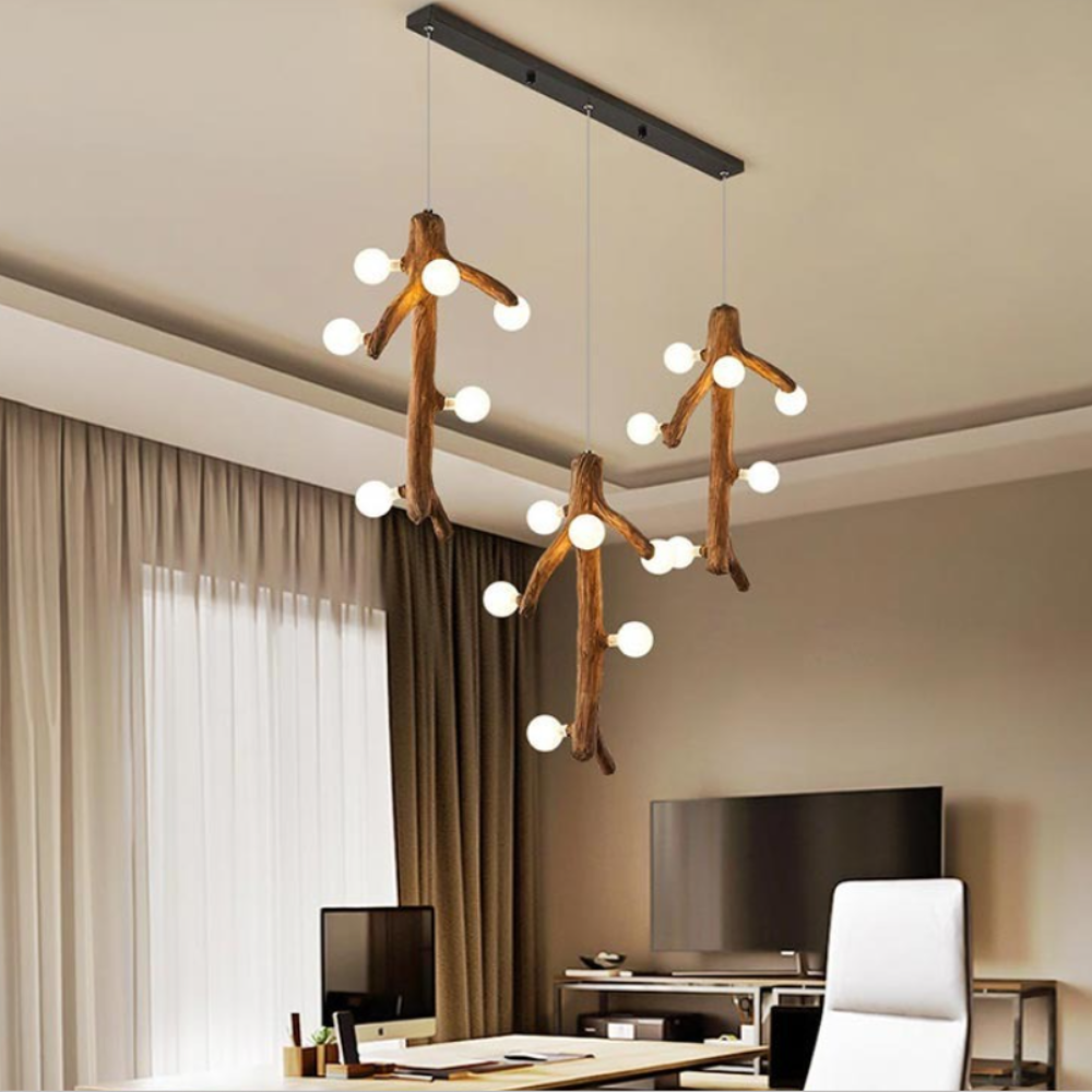 Epoch Scandinavische LED-kroonluchter Houten woonkamer Eetkamer Slaapkamer