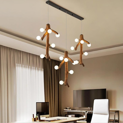 Epoch Scandinavische LED-kroonluchter Houten woonkamer Eetkamer Slaapkamer