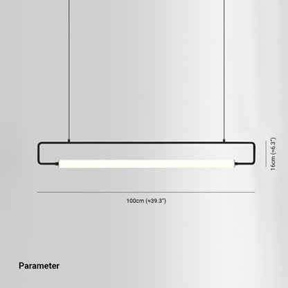 Arisha Modern Minimalist Rectangular Linear Pendant Light, Gold/Black