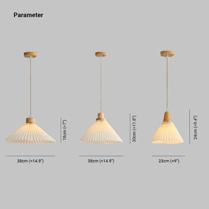 Muto Pendant Light Umbrella Shape Art, Wood, White, Bedroom