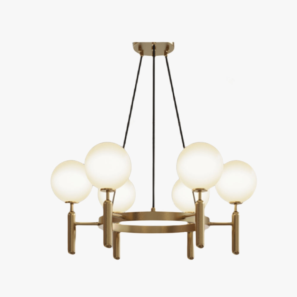 Kristy Design Ball Glas/Metaal Hanglamp Goud Wit