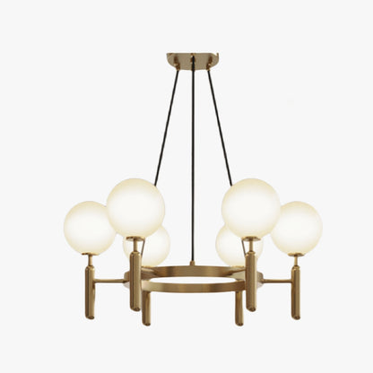 Kristy Design Ball Glas/Metaal Hanglamp Goud Wit