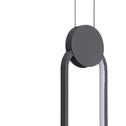 Doria Modern LED Pendant Light Black/White Metal Living Room