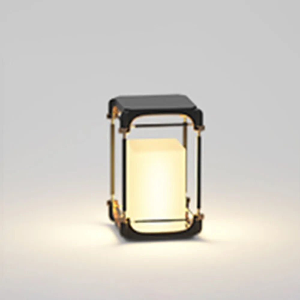 Ray Simple Cube/Cuboid Außenstehleuchte, Festverdrahtet/Solar, Schwarz