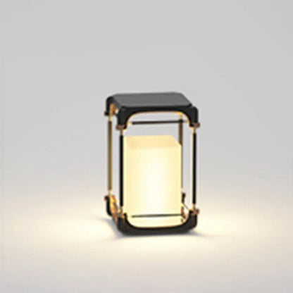 Ray Simple Cube/Cuboid Außenstehleuchte, Festverdrahtet/Solar, Schwarz