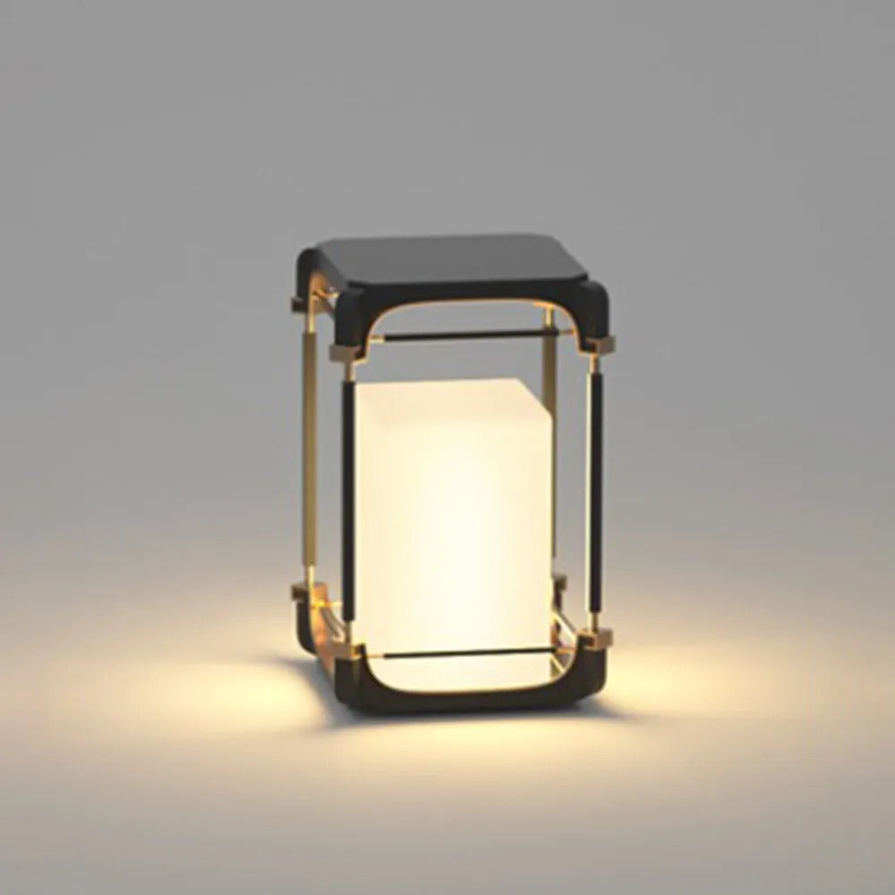 Ray Simple Cube/Cuboid Außenstehleuchte, Festverdrahtet/Solar, Schwarz