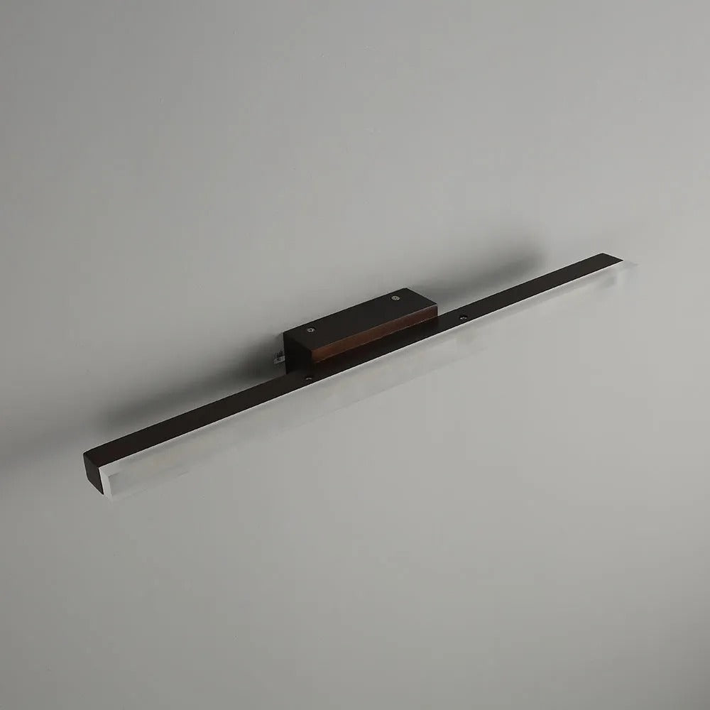 Arisha Modern Minimalist Linear Wooden Wall Lamp, Wood/Walnut