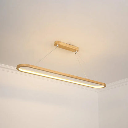 Veon Contemporary Oval Wooden Pendant Light