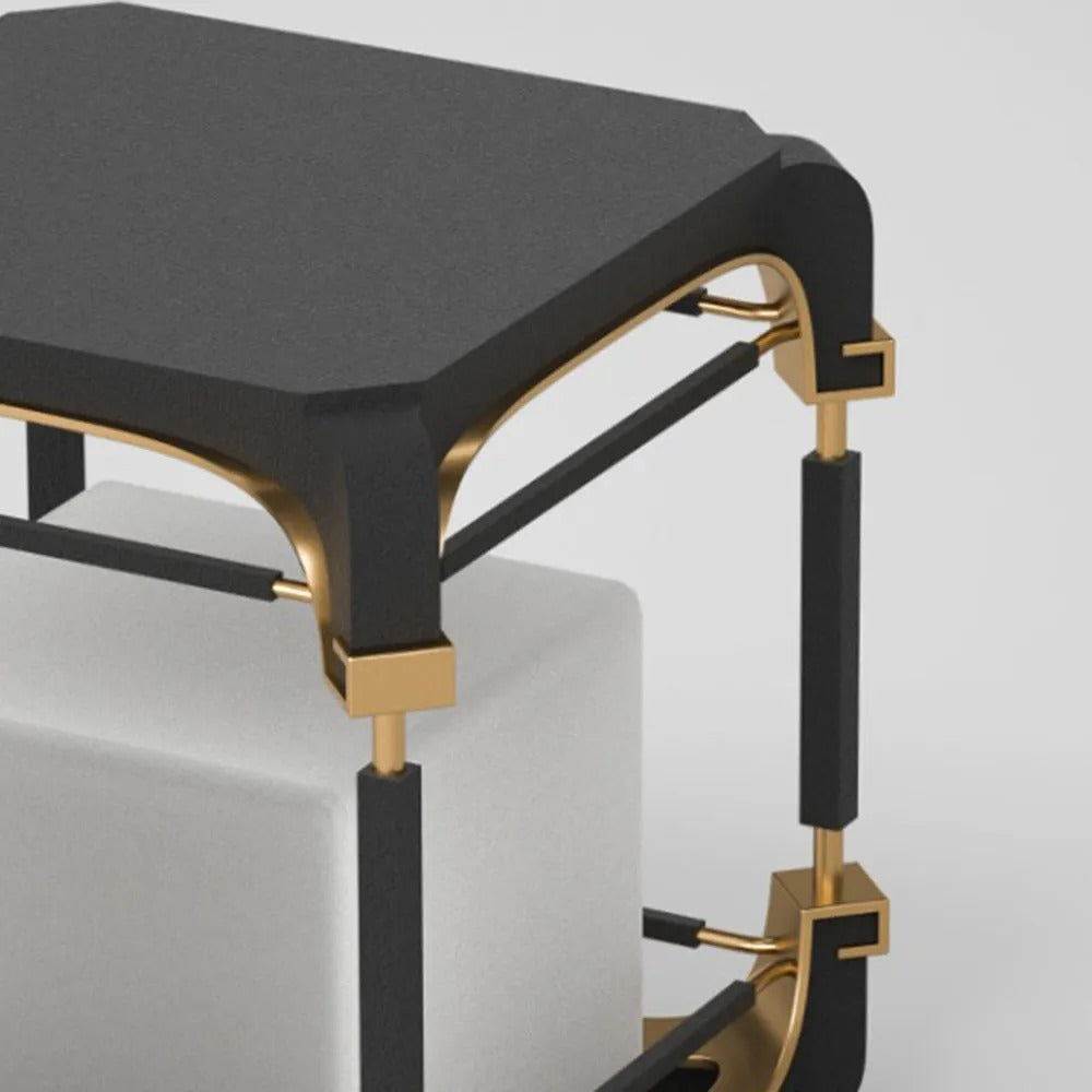 Ray Simple Cube/Cuboid Außenstehleuchte, Festverdrahtet/Solar, Schwarz