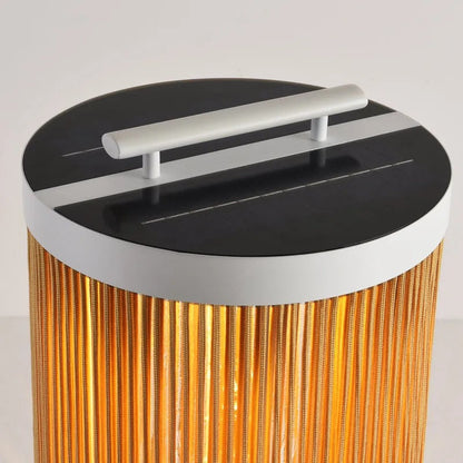Lampadaire Ray Retro en métal/rotin, câblé/solaire/LED, extérieur