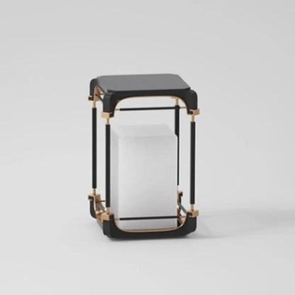 Ray Simple Cube/Cuboid Außenstehleuchte, Festverdrahtet/Solar, Schwarz
