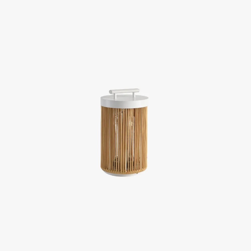 Lampadaire Ray Retro en métal/rotin, câblé/solaire/LED, extérieur