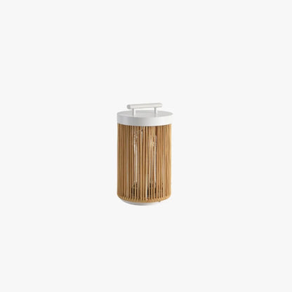 Lampadaire Ray Retro en métal/rotin, câblé/solaire/LED, extérieur