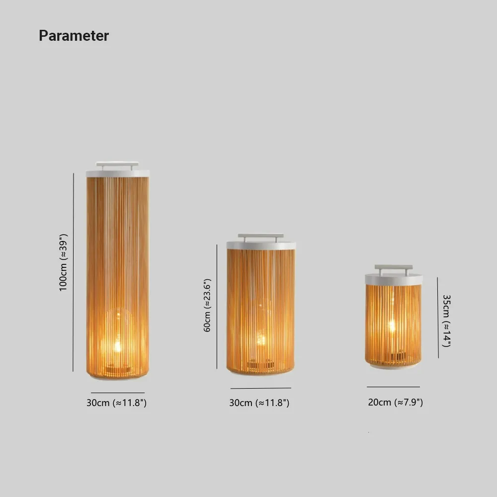 Lampadaire Ray Retro en métal/rotin, câblé/solaire/LED, extérieur