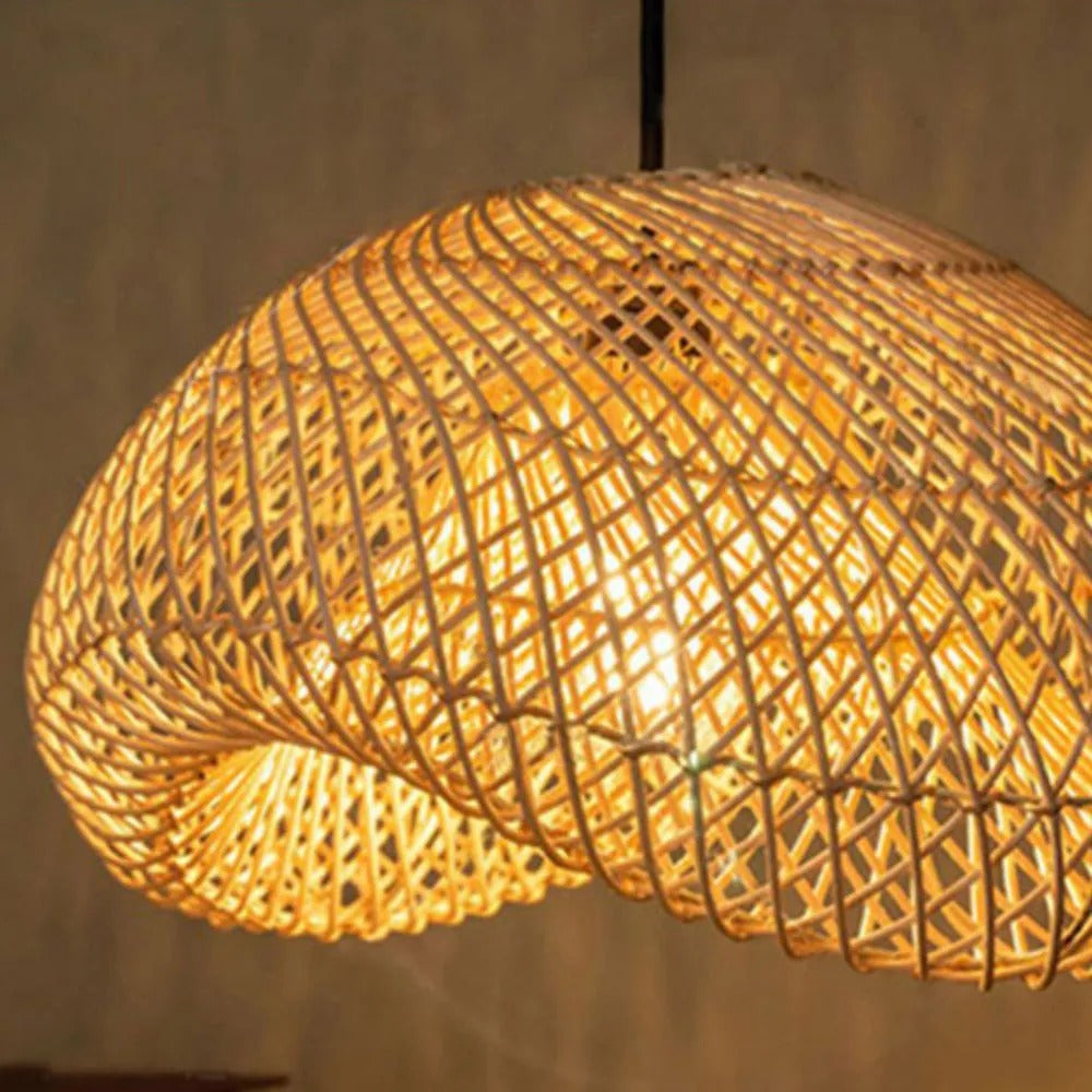 Juno Rustic Rattan Pendant Light Living Room