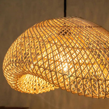 Juno Rustic Rattan Pendant Light Living Room