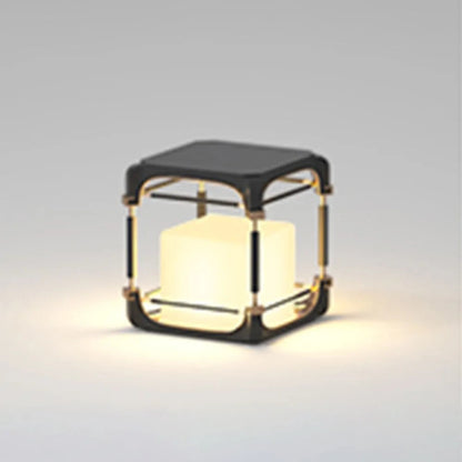 Ray Simple Cube/Cuboid Außenstehleuchte, Festverdrahtet/Solar, Schwarz