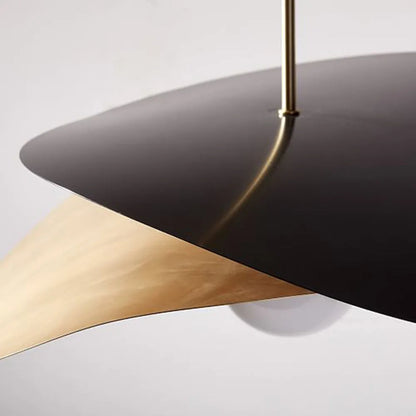 Arisha Lampe à suspension décorative géométrique en métal, noir/doré