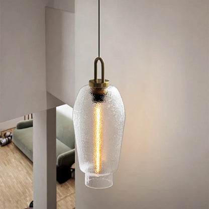 Valentina Minimalist Blown Frosted Clear Glass Pendant Light