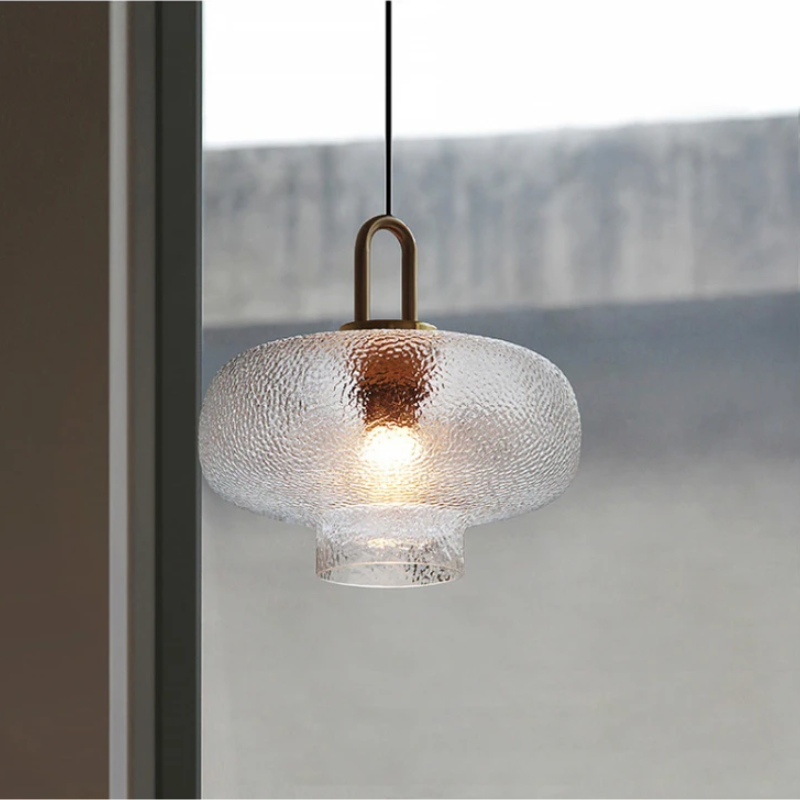 Valentina Minimalist Blown Frosted Clear Glass Pendant Light