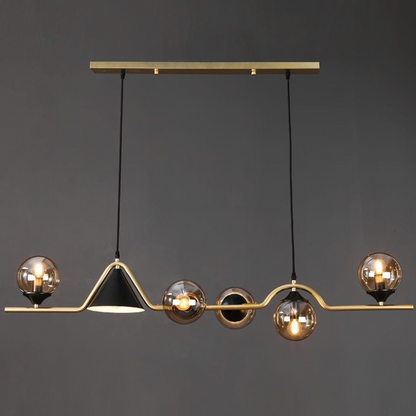 Arisha Modern LED Pendant Light Black/Gold Glass Living Room/Bedroom