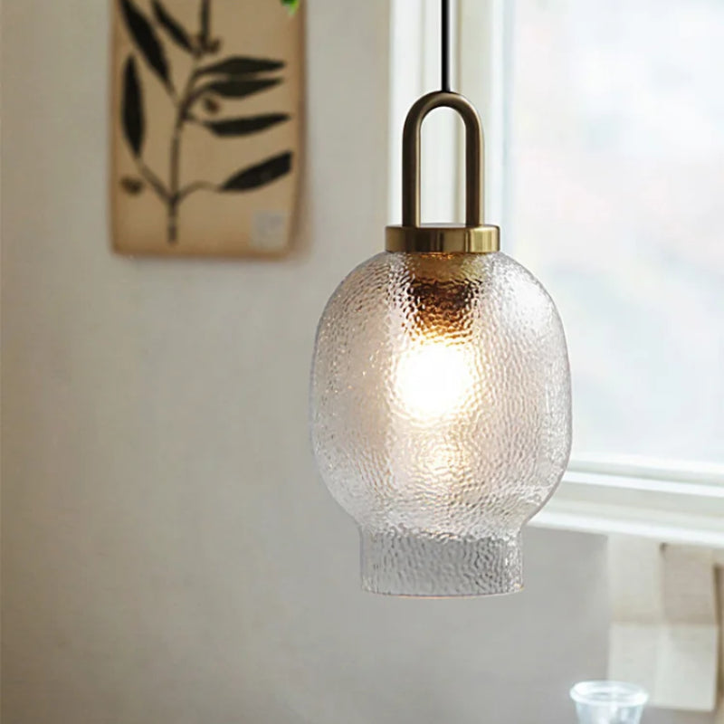 Valentina Minimalist Blown Frosted Clear Glass Pendant Light