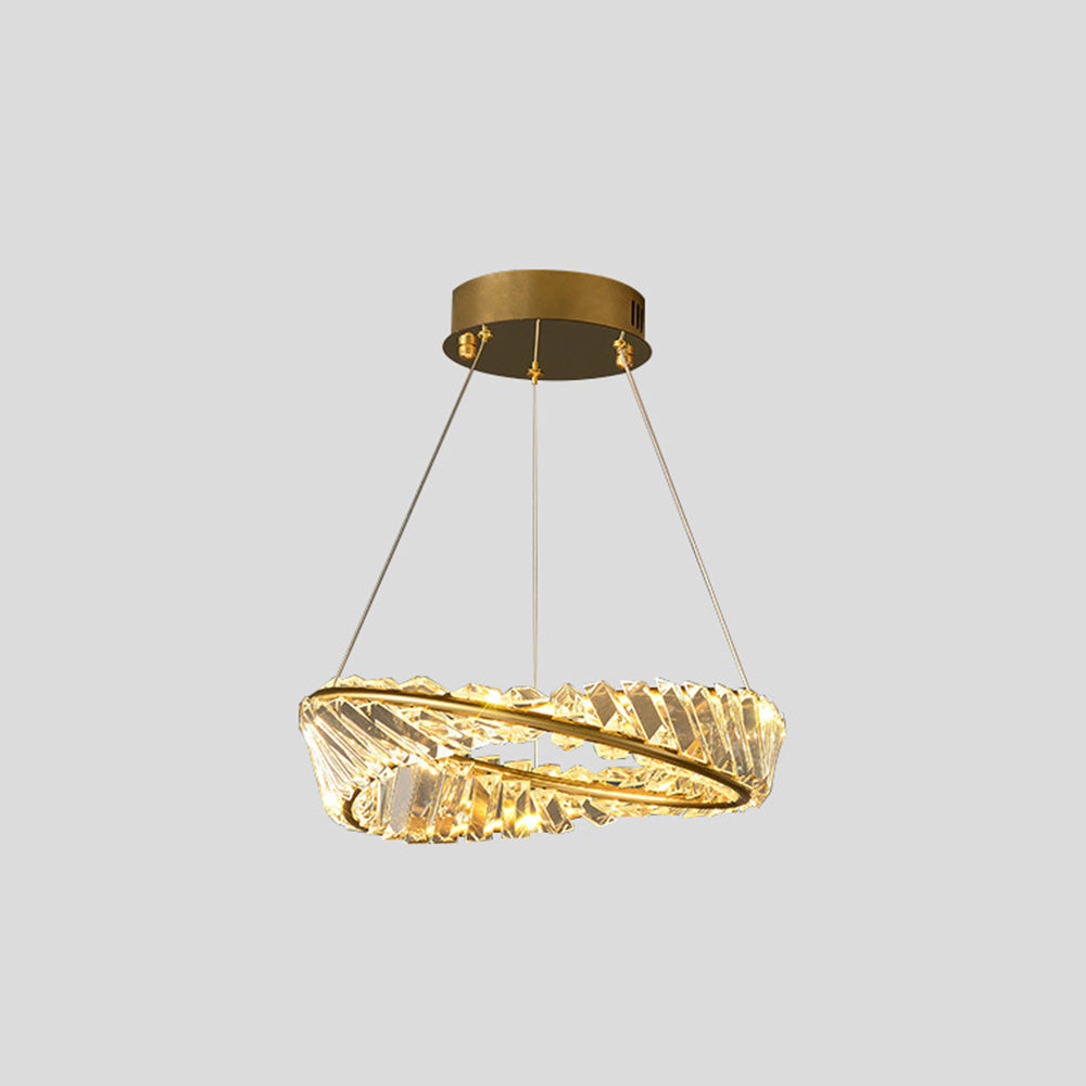Kristy Lustre rond moderne de luxe en verre doré