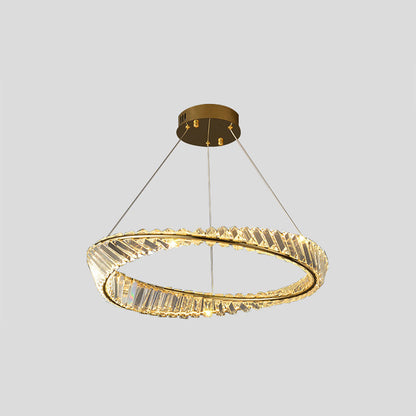 Kristy Lustre rond moderne de luxe en verre doré